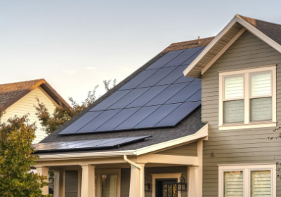 Residential solar panels installed on the roof of house | Panels made by top pv module manufacturers in Dubai